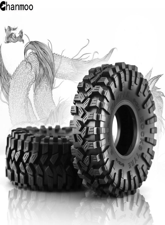 Chanmoo 1.9 RC Crawler Tires 120mm With Foam Insert Soft Rubber 1/10 Scale Mud slingers Tyres For Traxxas TRX4 Axial SCX10 SCX10 II RC4WD D90 D110 TF2 Tamiya CC01 Gen8 1.9 Beadlock Wheel Rims 4PCS - Image 3